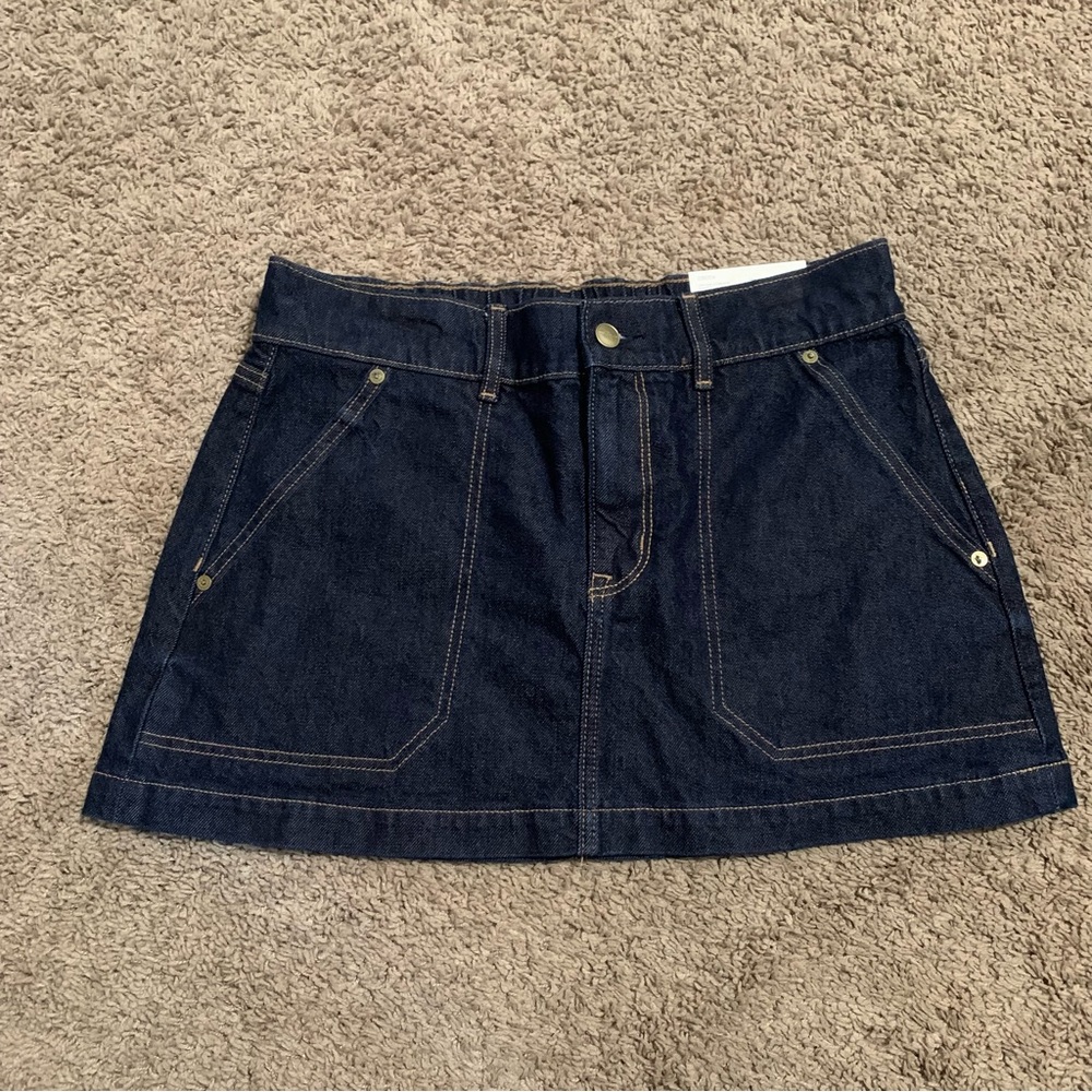 NWT American Eagle Denim Low-Rise A-Line Mini Jean Skirt 8